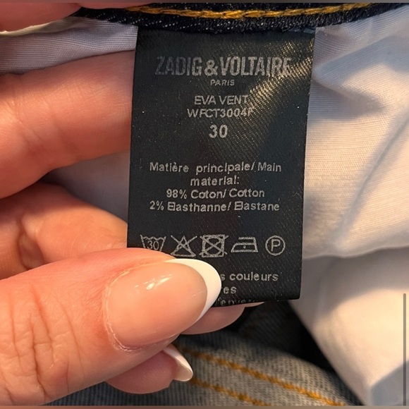 Zadig & Voltaire Eva Vent Straight Jeans with Studded Hem Size 30 NWOT - Picture 8 of 11